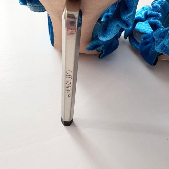 Off White allen curtain velvet ruffle sandals - Picture 11 of 13